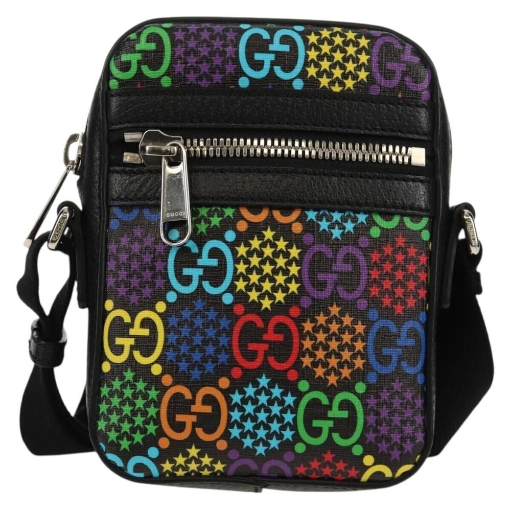 Gucci Front Zip Messenger Psychedelic Print GG Coated Canvas Mini